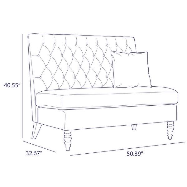 Belleze Loveseat Bench Cushion Sofa Tufted Settee High Back Beige Standard On Sale Overstock 17833232
