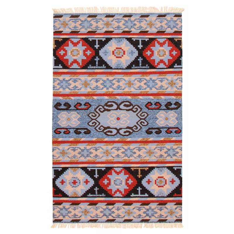 Ankara FW Blue Kilim 5'1" x 8'3" - 5'1 x 8'3 - Light Blue - 5'1 x 8'3