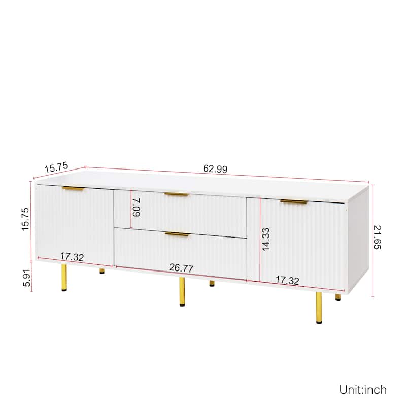 Elegant Contemporary White Media Console, Ideal For Both Living Rooms And Bedrooms