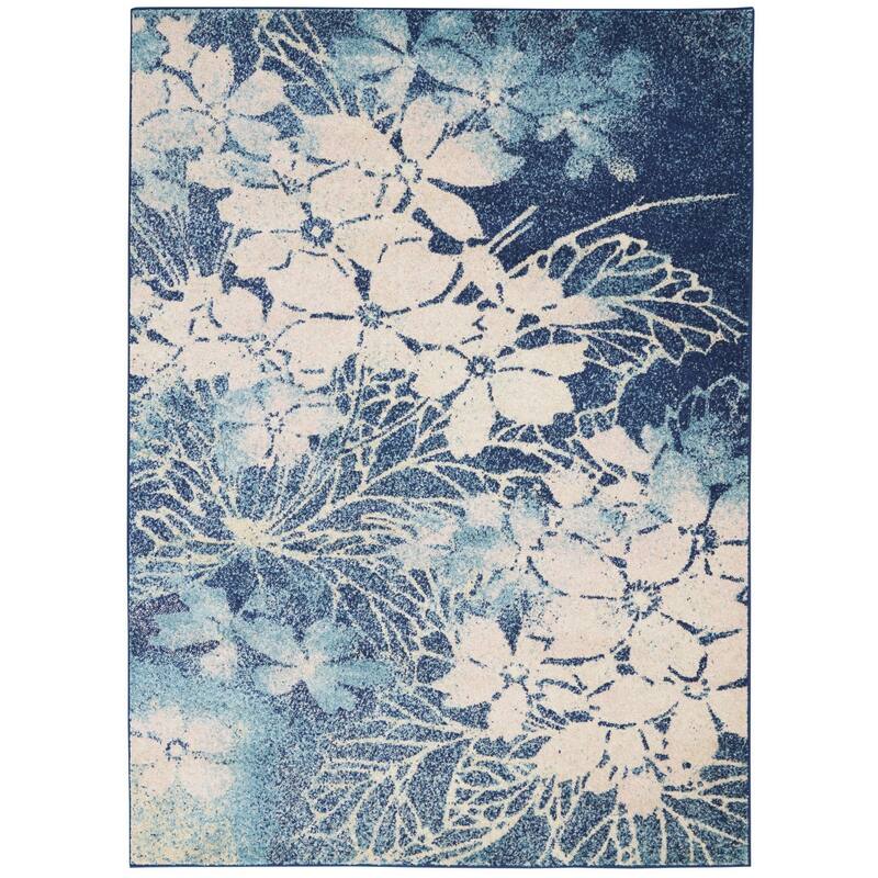 Jeya Power Loomed Floral Traditional Stain Resistant Area Rug By HomeRoots - 87' X '63' X '0.5