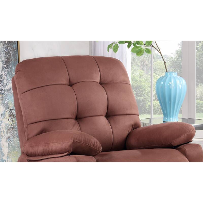 Contemporary Chocolate Color Plush Microfiber Motion Recliner Chair 1pc Couch Manual Motion Plush Armrest Tufted Back