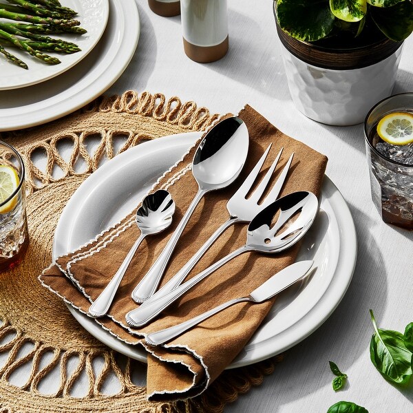 Henckels Alcea Flatware Set, 65-Piece, Silver - 65-piece - Bed