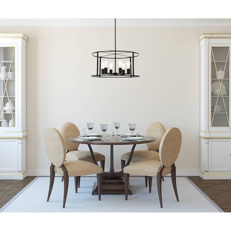 Aria 6 Light Pendant in black - 26 Inch