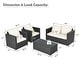 preview thumbnail 22 of 23, Gymax 4PCS Rattan Patio Conversation Set Outdoor Furniture Set w/