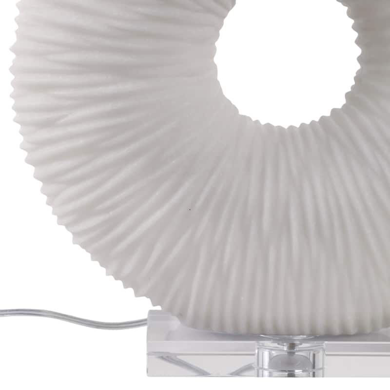 Stone Table Lamp Modern Rectangular Oval Shade Accent - 31" White - 20" x 9" x 31"