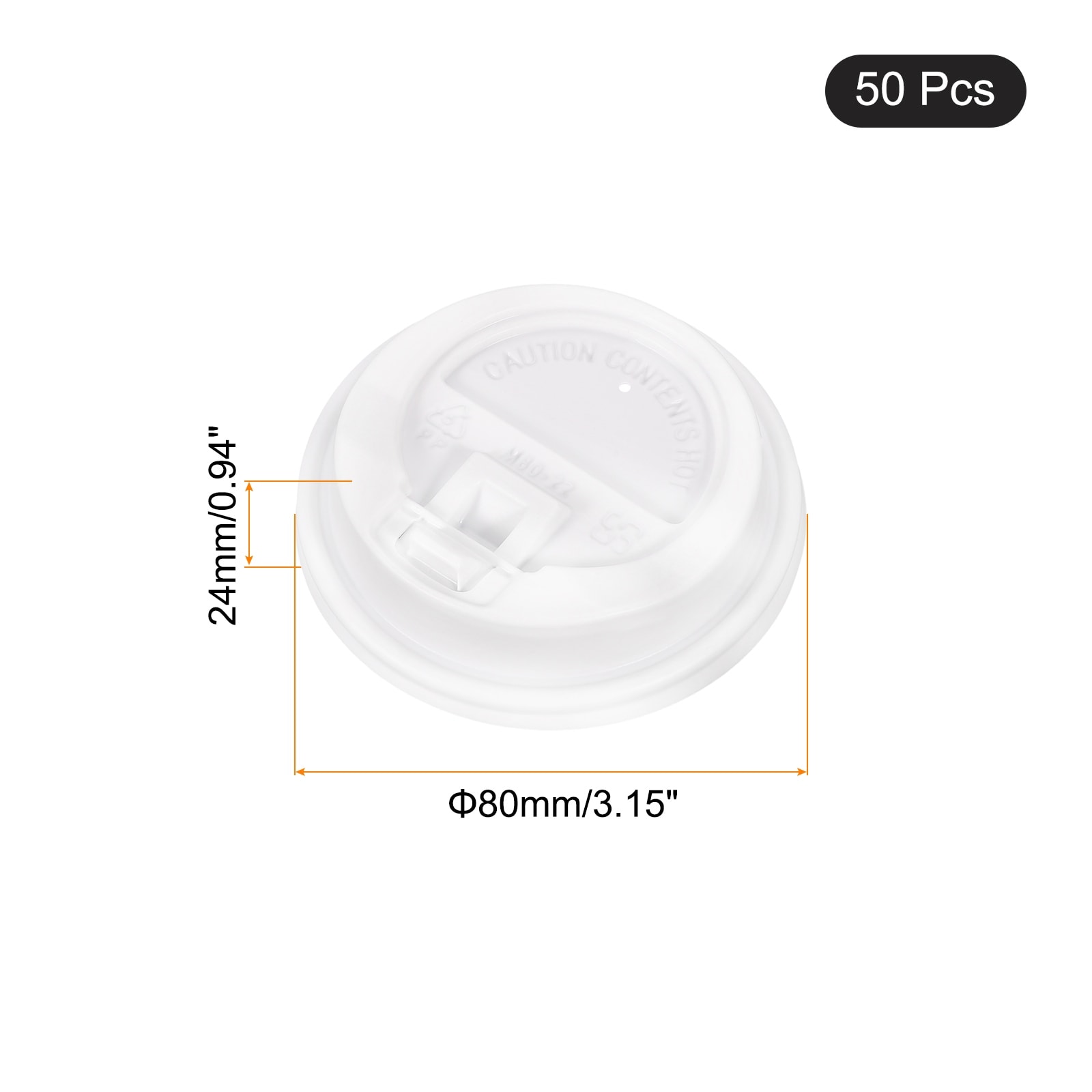Disposable Coffee Cup Lids, 50 Count 80mm Plastic Lids