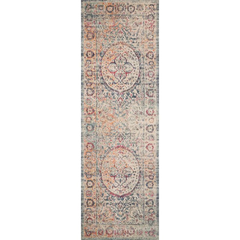 Alexander Home Katherine Boho Vintage Floral Medallion Rug - 2' 7" x 8' - Blue/Multi - Runner