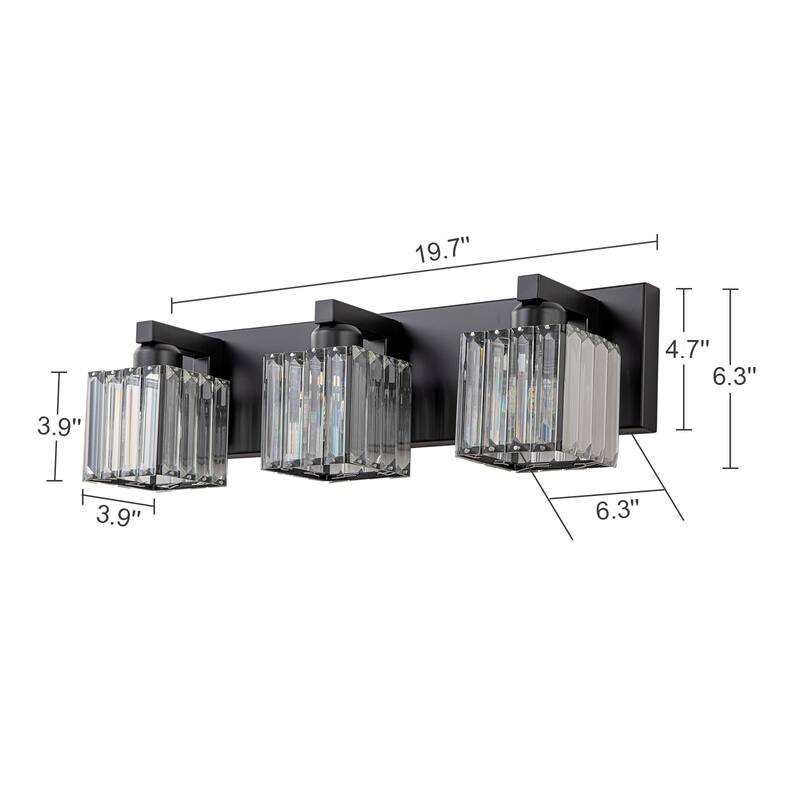 2/3/4/5 Light Bathroom Vanity Light Wall Sconce with Crystal Shade