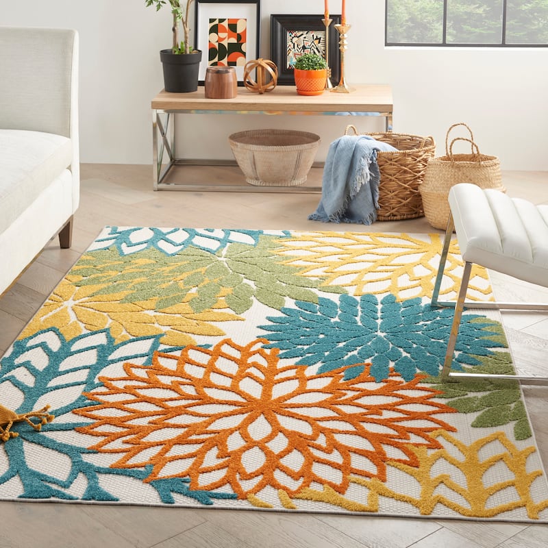 Nourison Aloha Floral Modern Indoor/Outdoor Area Rug