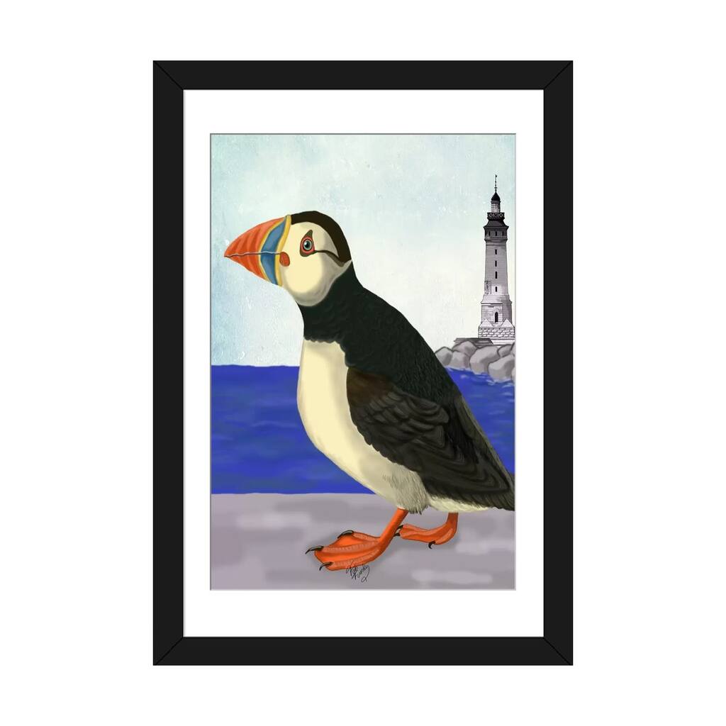iCanvas "Puffin On The Quay" by Fab Funky