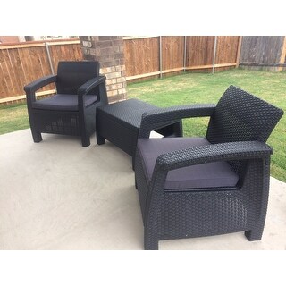 Havenside Home Quintana Charcoal All-Weather Outdoor Garden Patio Coffee Table