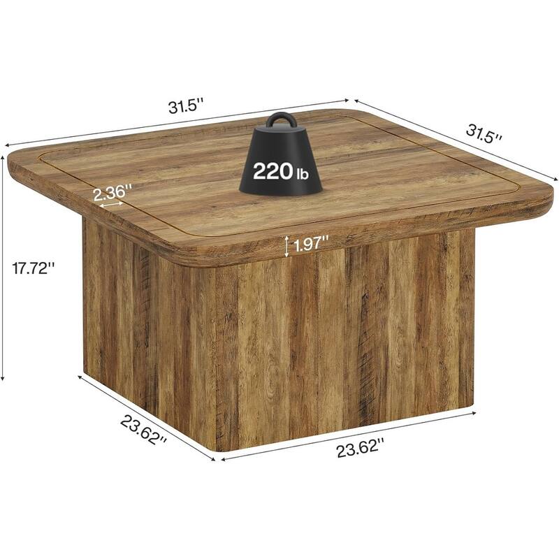 31.5 Inches Square Coffee Table, Center Cocktail Table for Living Room