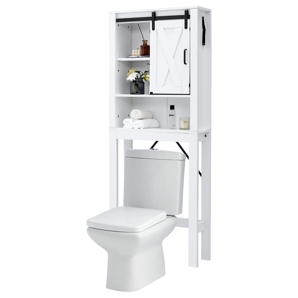 Werseon 2 Tier Bathroom Organizer over the Toilet Storage Shelf Metal White  