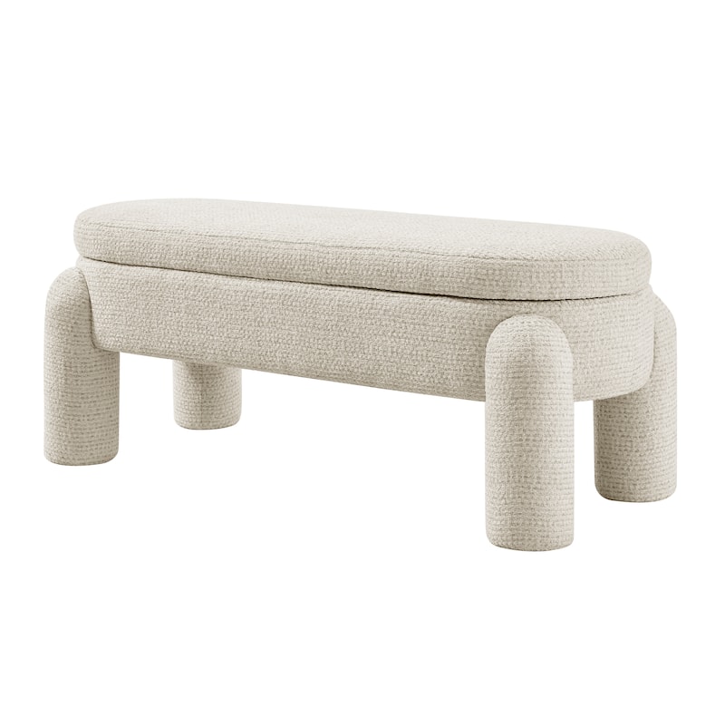NPD Furniture Bowden Chenille Upholstered Bench - Salzburg Beige