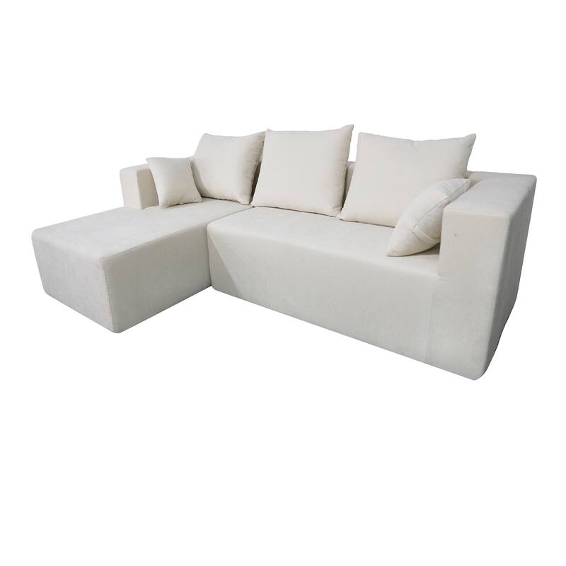 Beige Fabric & Foam Sofa and Sofa Bed, 107x39x26 inches, 166 lbs, Multi Combinations