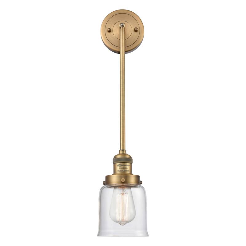 Innovations Lighting Franklin Restoration Bell - 1 Light 5" Stem Hung Mini Pendant - Clear/Brushed Brass