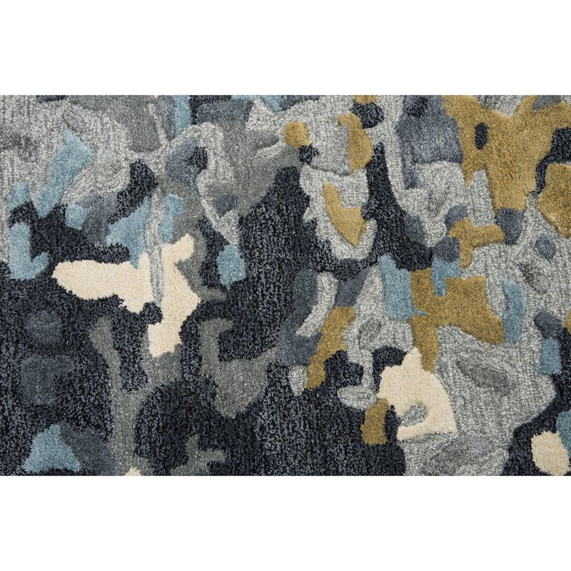 Alora Decor Lapis Neutral Blue and Brown Hand-tufted Wool Blend Rug