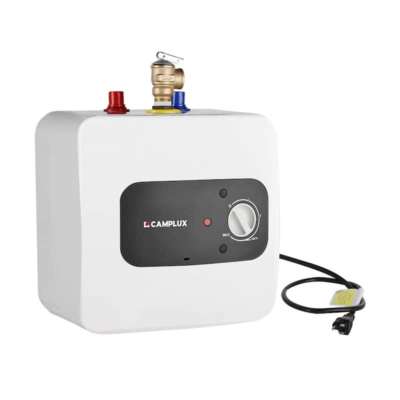 CAMPLUX 2.5 Gallons 1.44kW Mini Tank Electric Water Heater with Cord Plug, White - White