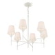 preview thumbnail 4 of 3, Broche 6 Light Matte White Chandelier