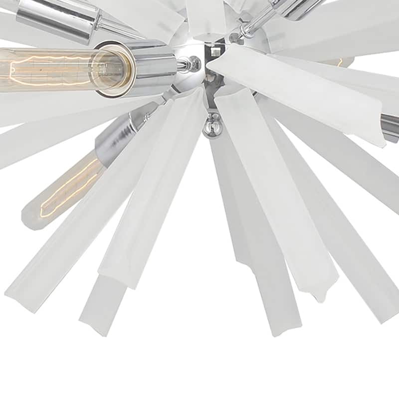 Currier 9 Light Sputnik Chandellier in Chrome and White Crystals