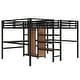 preview thumbnail 9 of 26, Metal Loft Bed Twin Size Double Beds with Wood Built-in Dual Desks, Wardrobe, Shelves, Dual Power Outlets and Guardrails