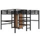 preview thumbnail 9 of 11, Natural Wood Twin Over Twin Loft Bed with Double Desk Wardrobe Shelves Power Outlet