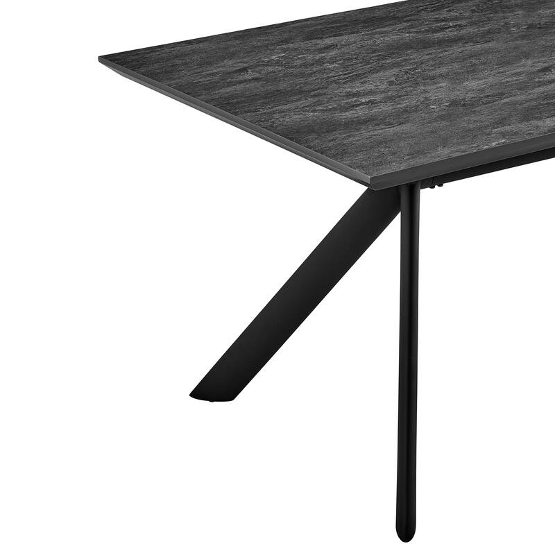 Margot 63" Light or Dark Gray Dining Table with Trestle Base