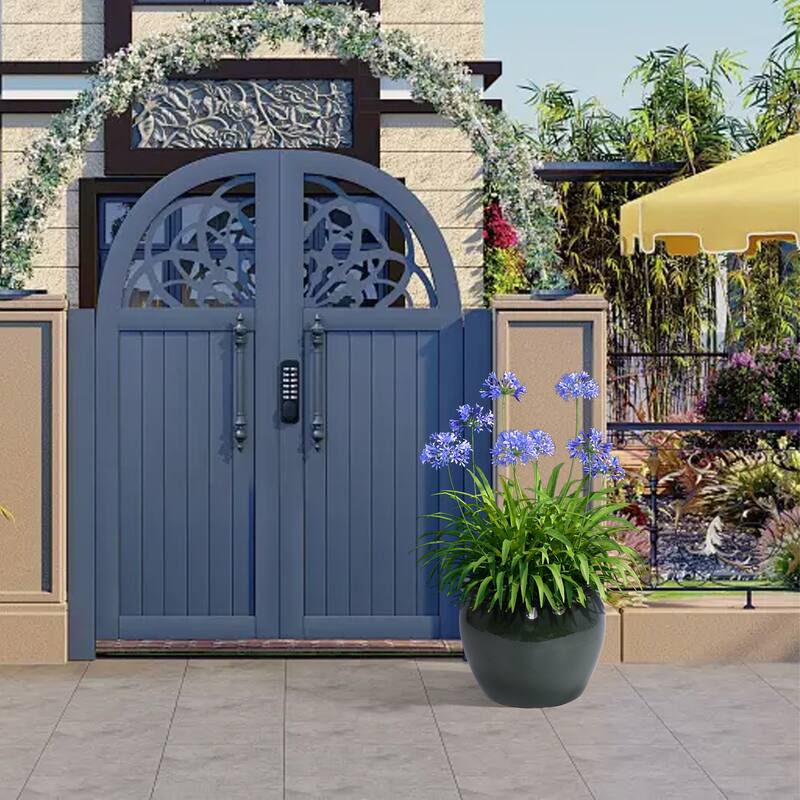 Handmade Glazed Ceramic Planter Set of 3, 15/12/9 Inch Diameter, Solid Glossy Finish