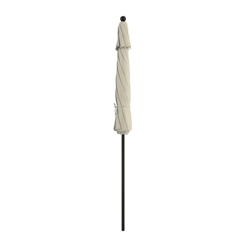 California Umbrella 9' Rd. Aluminum Frame, Fiberglass Rib Market Umbrella, Push Open, Bronze Finish, Pacifica Fabric
