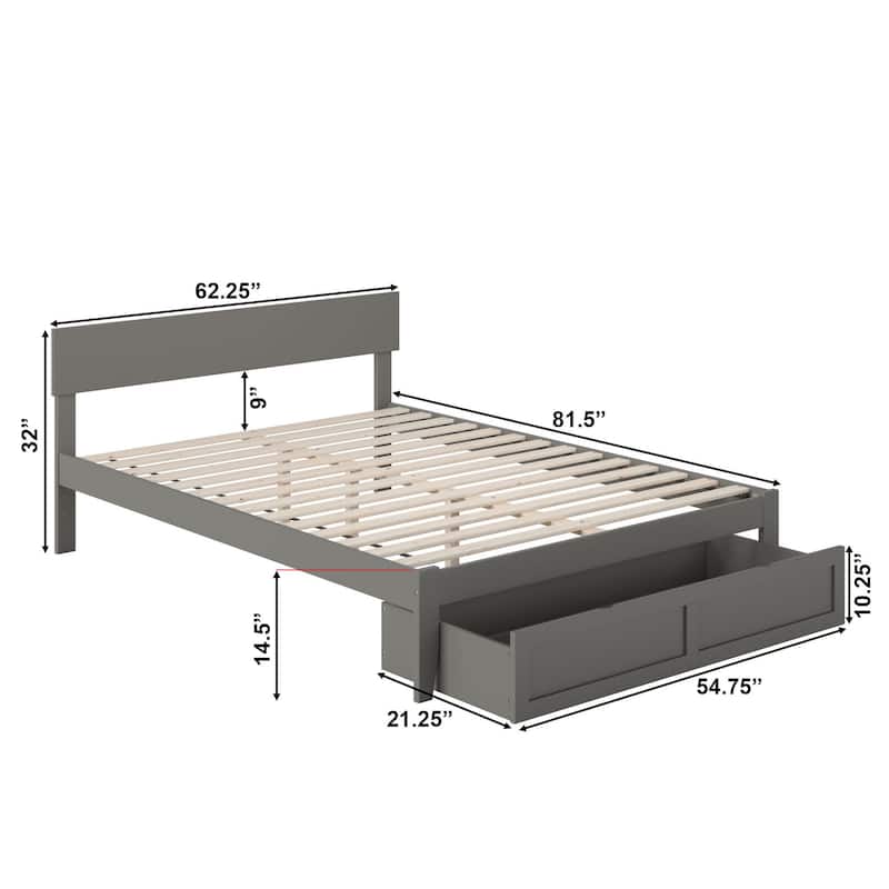 AFI Boston Platform Bed with Foot Drawer