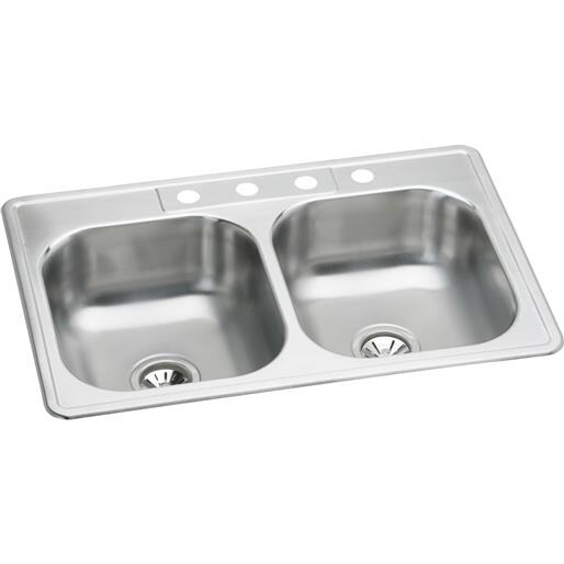 Elkay Neptune 7 Ss Double Bowl Sink Nbc33224 Unit Each