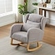 preview thumbnail 1 of 17, 27.2" Modern Upholstered Rocking Chair with Two Side Pocket for Living Room
