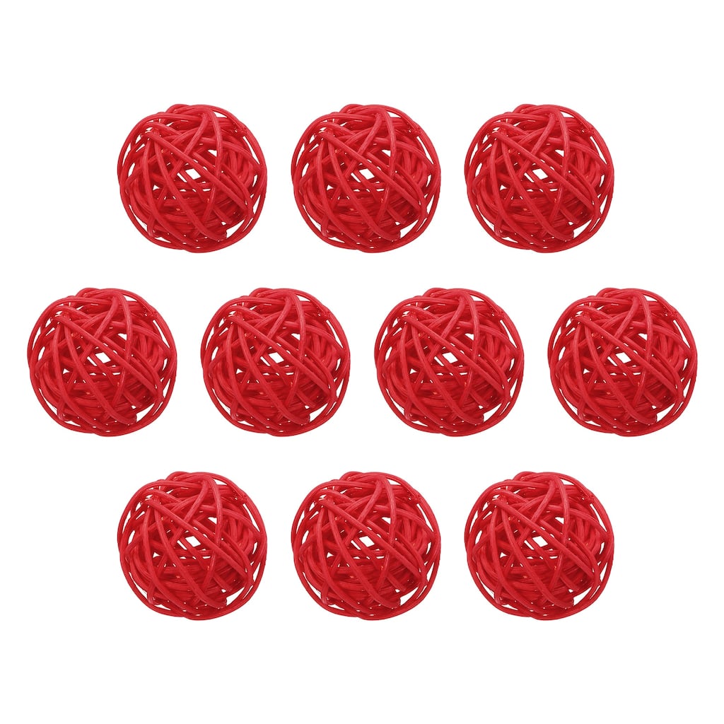12 Pcs Wicker Rattan Balls 1.6 Inch Rattan Decorative Balls