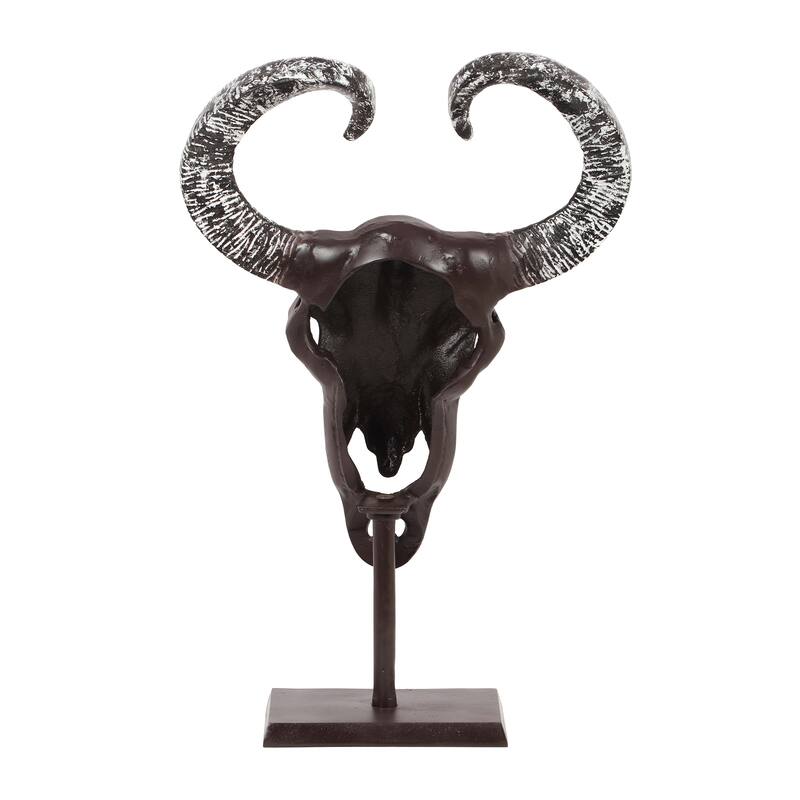 Autrey Indoor Aluminum Handcrafted Bull Skull Wall Decor with Stand by Christopher Knight Home