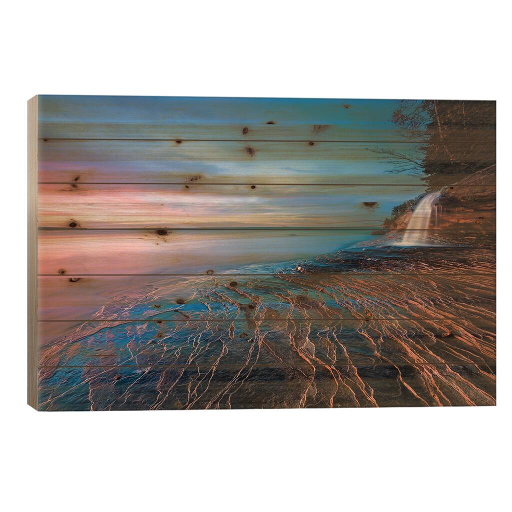 Symphony Of Sunset Print On Wood by John Fan - Multi-Color