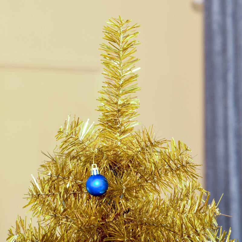 HOMCOM 6' Artificial Gold Christmas Tree with Stand
