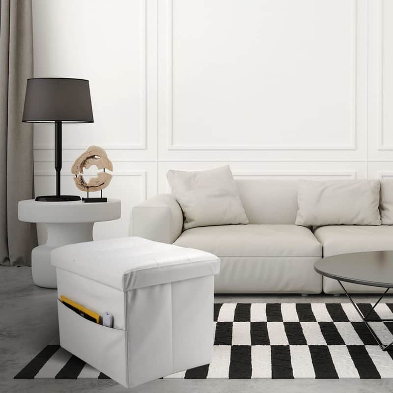 17"Storage Ottoman Folding Footstool