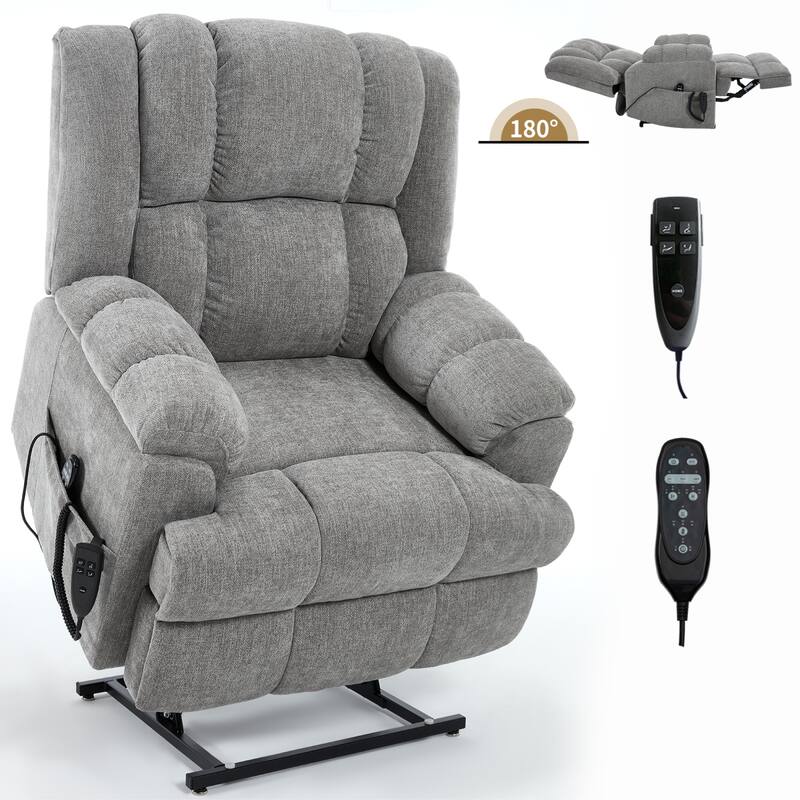 Roomfitters Dual Motor Power Lift Recliner Chair with Heat and Massage Infinite Position Heavy Duty Sofa for Seniors