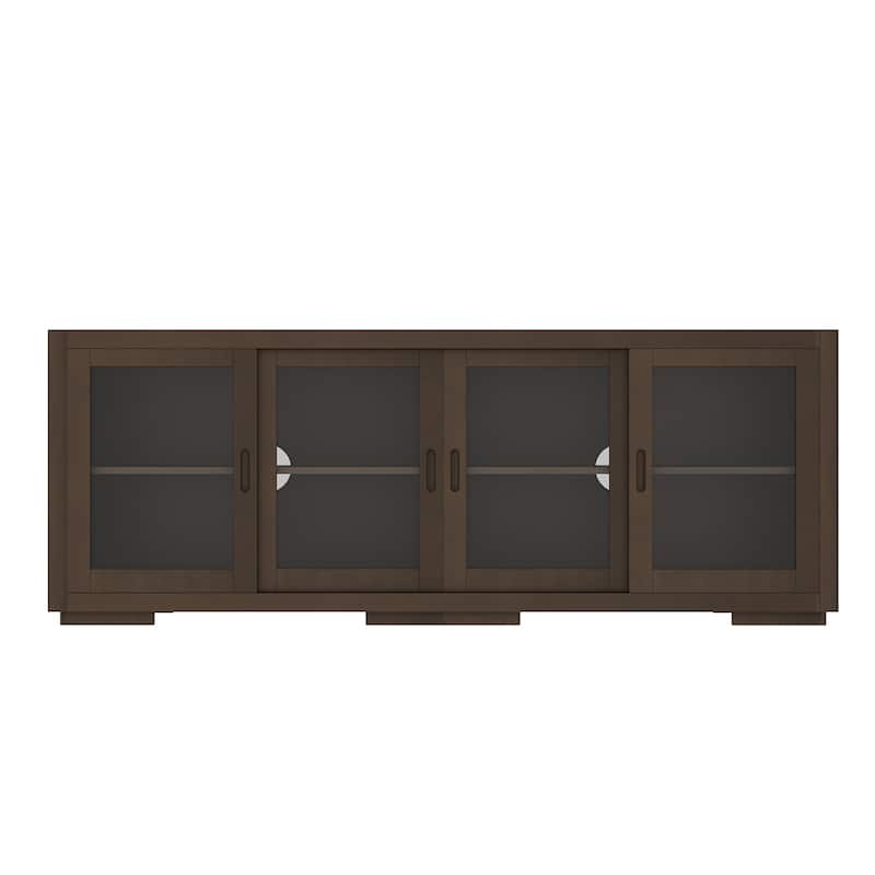 Vintage TV Cabinet Buffet Cabinet Entertainment Center Gray Brown