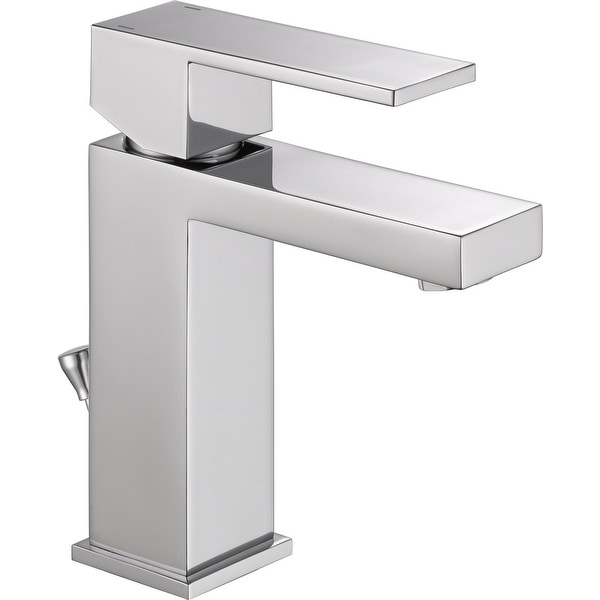 Delta 567LF-PP Angular Modern Single Hole Bathroom Faucet with Pop-Up Drain Assembly