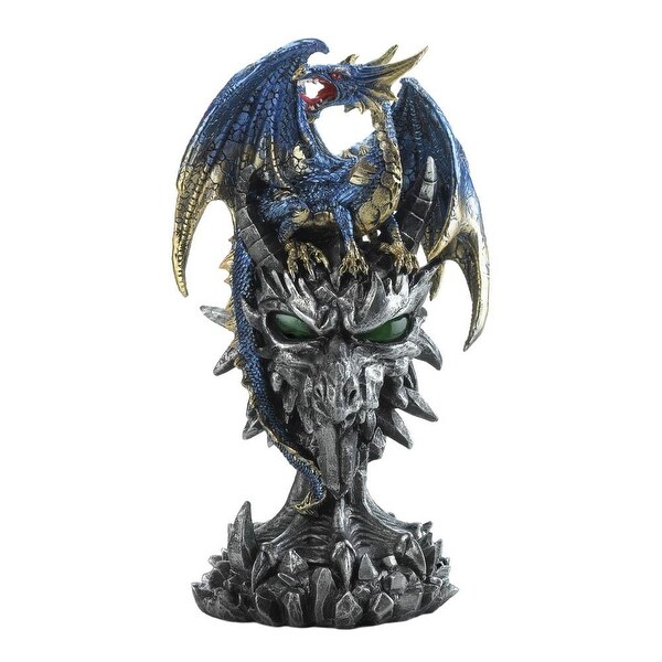 Natural Blue Dragon Warrior Statue