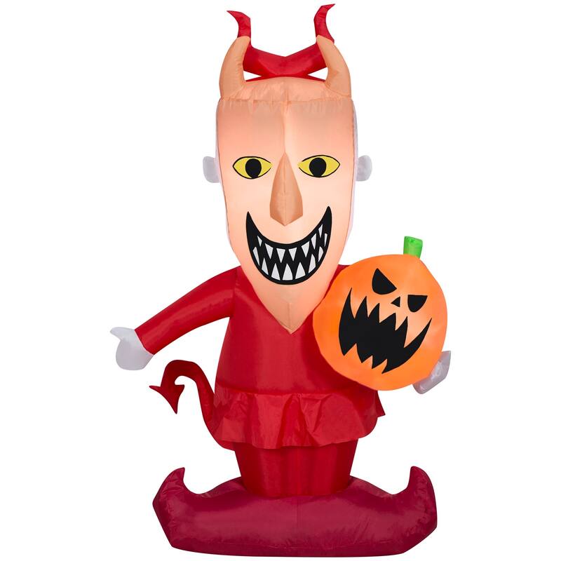 Gemmy Halloween Inflatable Lock w/ Jack O' Lantern, 4 ft Tall