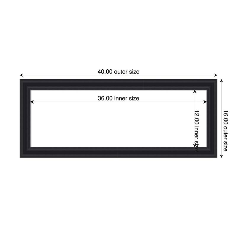Dalat Framed Dry Erase Magnetic Board - 40 x 16 in - Dalat Black
