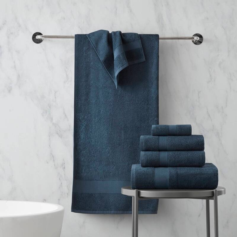 Chelsea Square Premium Turkish Cotton 500GSM Plush 6pc Towel Set - 6-Piece - Navy