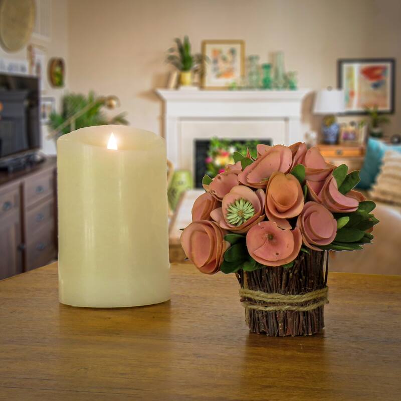 National Tree Company 7 in. Pink Spring Floral Bundle - 7 in