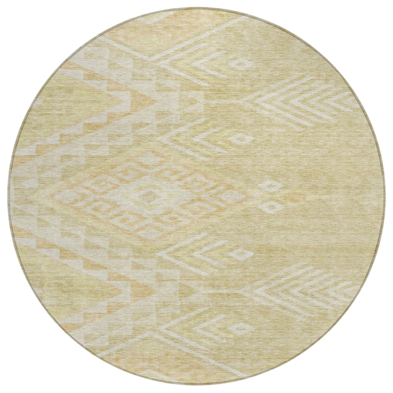 Machine Washable Indoor/ Outdoor Boho Tribal Chantille Rug
