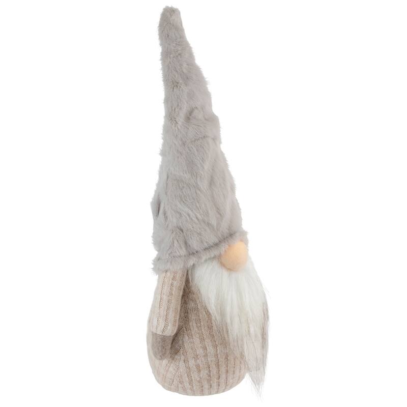 10" Lighted Nose and Plush Hat Tabletop Christmas Gnome Decoration
