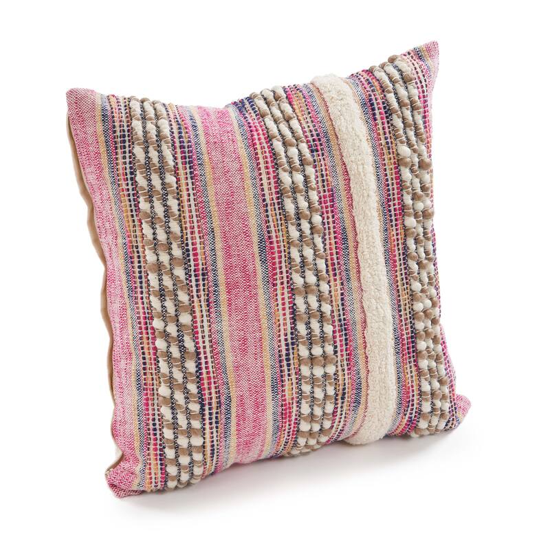 Sevita Multicolored Pink Striped Throw Pillow