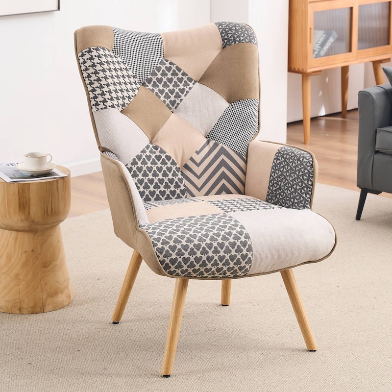 FERPIT Rocking Accent Chair Teddy Upholstered Glider Nursery Accent Chair Padded Seat with High Backrest for Living Room