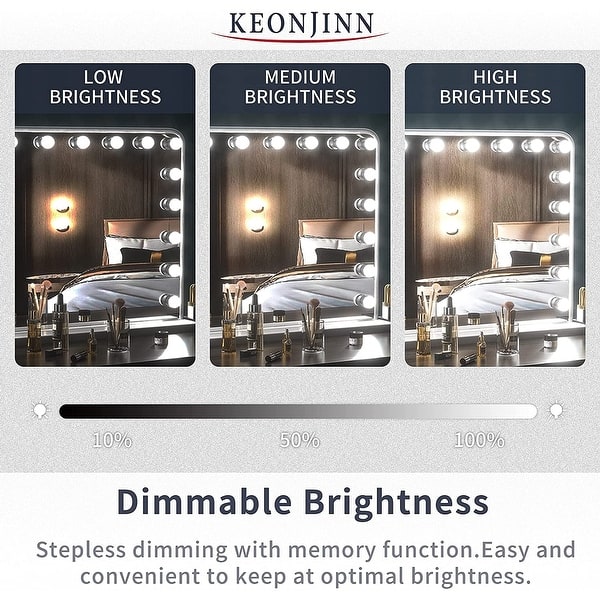 Vanity Mirror With 10 Dimmable LED Lights – 3 Color Modes, Tabletop Or Wall-Mounted Makeup Mirror